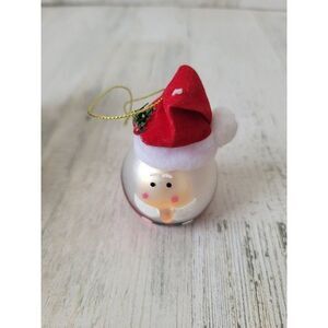 Santa Claus blown glass glitter ornament Xmas decor